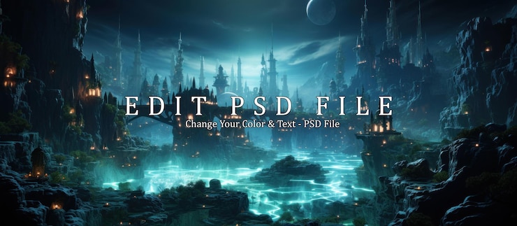 PSD 물에 잠긴 도시