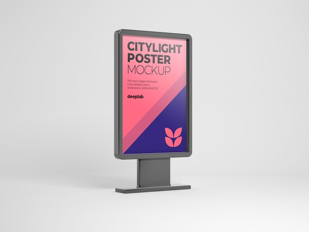 Citylight-affichemodel met bewerkbare achtergrondkleur