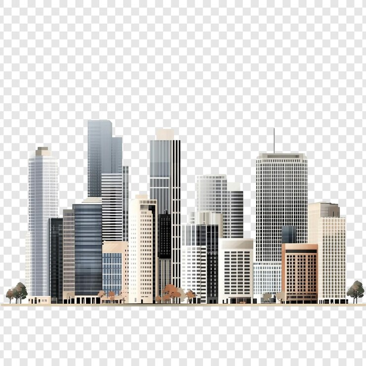 PSD 都市風景のイラスト