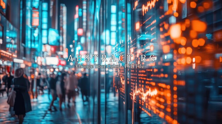 PSD cityscape with blurry people