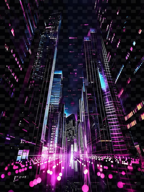 PSD a cityscape with a purple and blue light in the middle