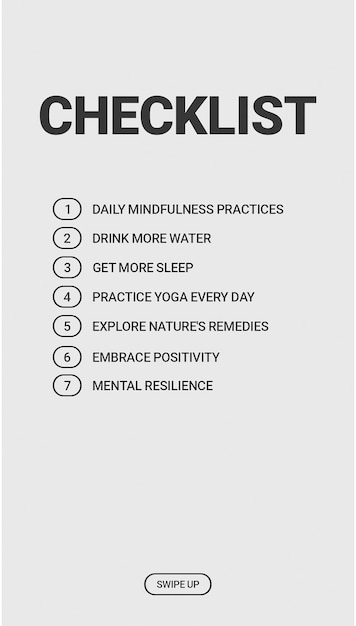ckecklist healthy life instagram stories design template psd