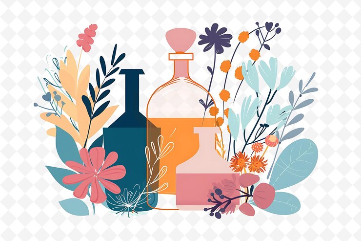 PSD clairalients smelling spirits design is art nouveau inspired flat illustration festival theme art