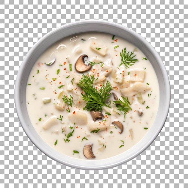 Clam chowder on transparent background