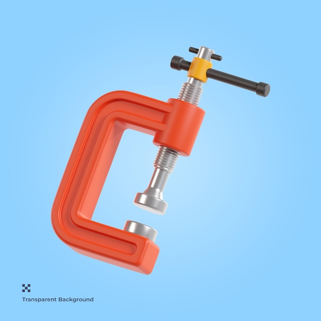 PSD clamp construction 3d icon