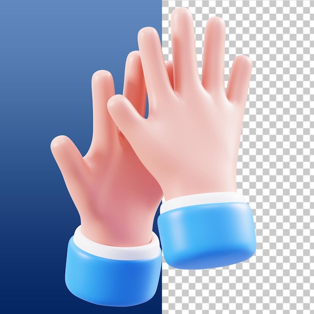 clap hand gesture 3d illustration