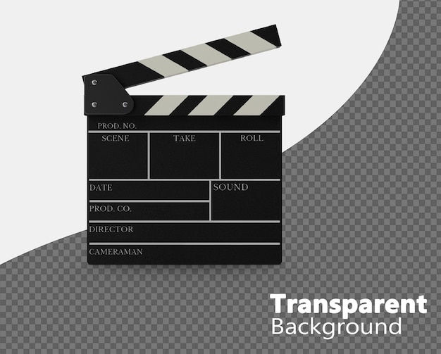 PSD clapper board on transparent background