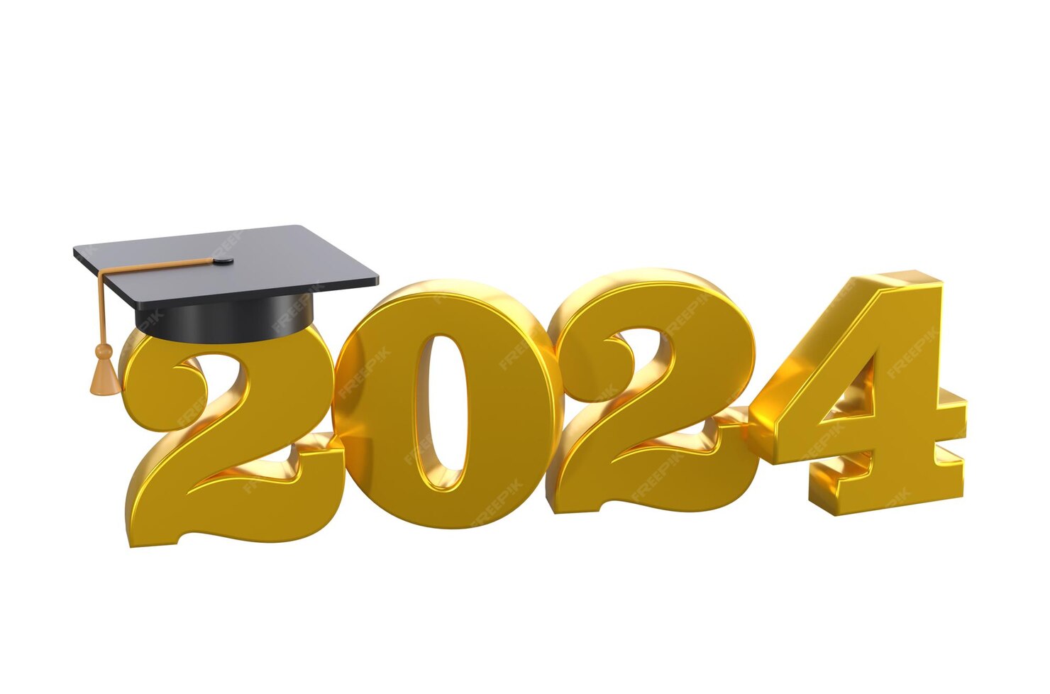 Premium PSD Class of 2024 3d icon Congratulation graduates design