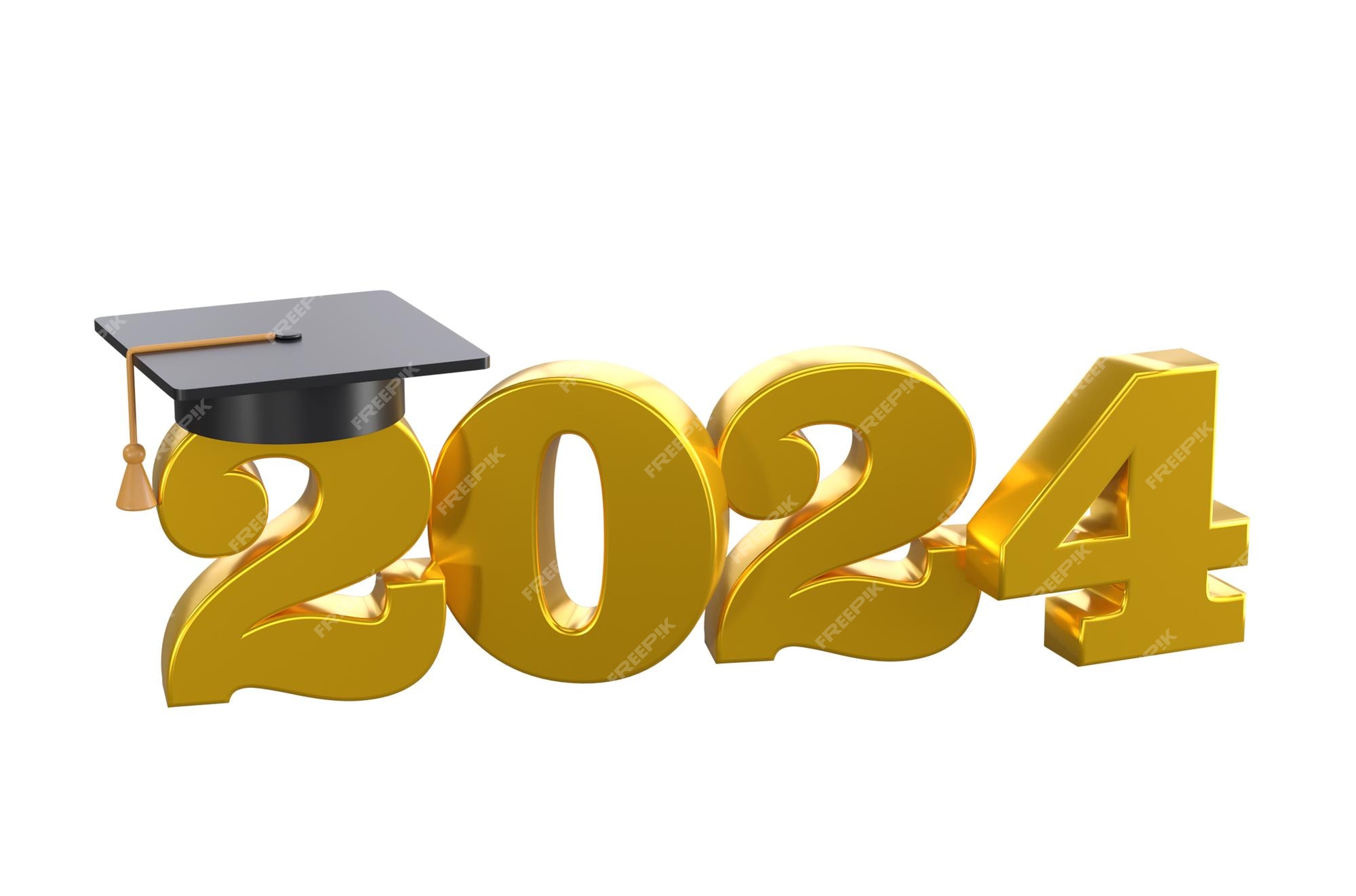 Premium PSD Class of 2024 3d icon congratulation graduates design