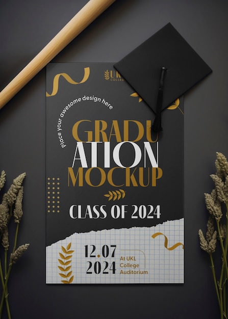 Class of 2024 invitation mockup design