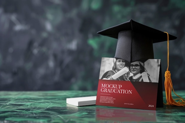 PSD class of 2024 invitation mockup design