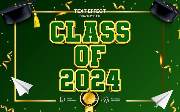 class of 2024 text effect