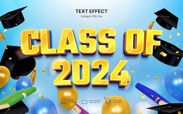 PSD class of 2024 text effect