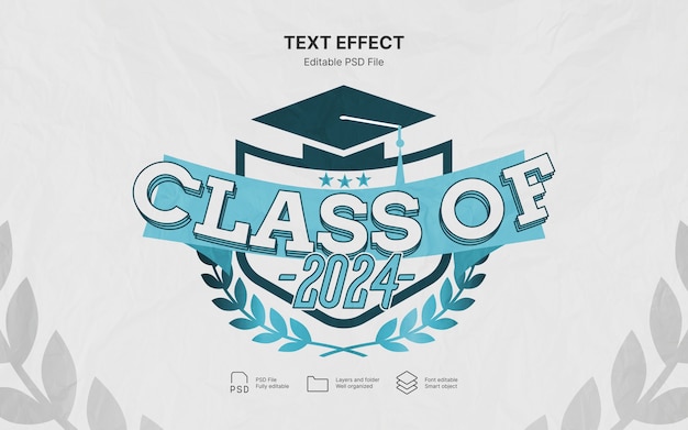 PSD class of 2024 text effect