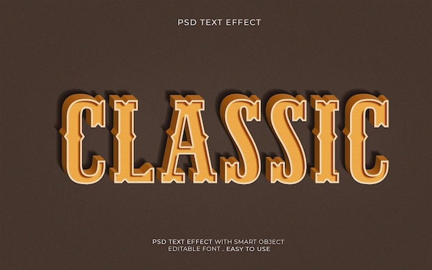 Classic 3d editable text effect