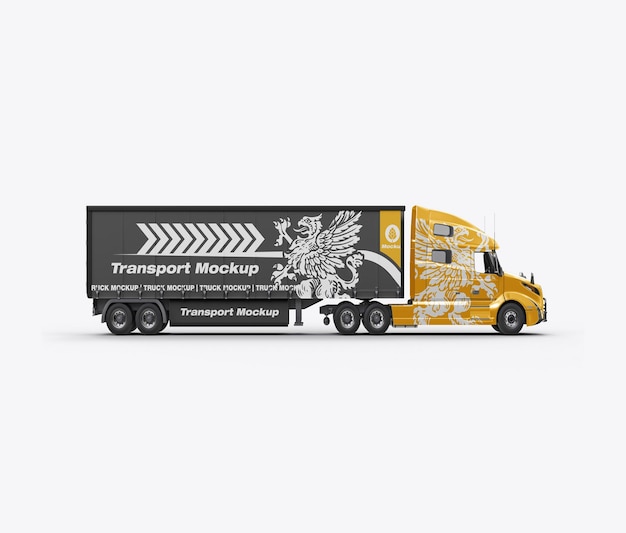 classic american heavy truck mockup