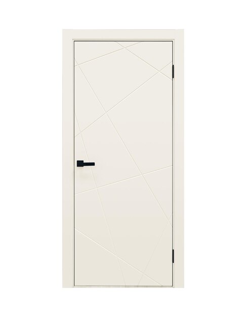 Classic beige door with diamond design front view ral 9010