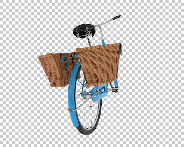 PSD classic bike with basket isolated on transparent background 3d rendering illustration