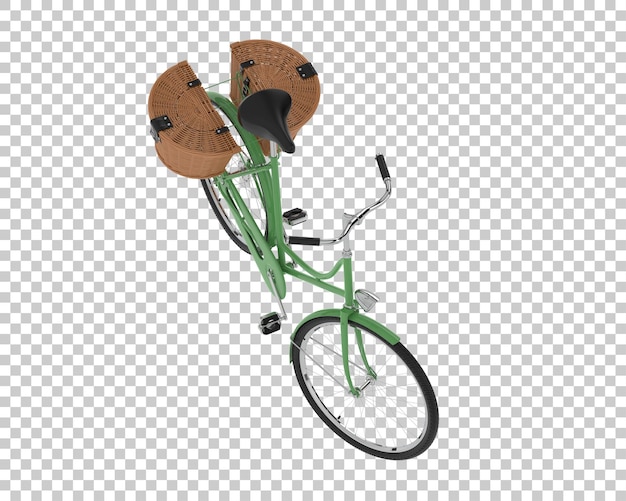 PSD classic bike with basket isolated on transparent background 3d rendering illustration