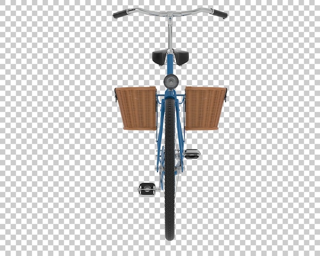 PSD classic bike with basket isolated on transparent background 3d rendering illustration