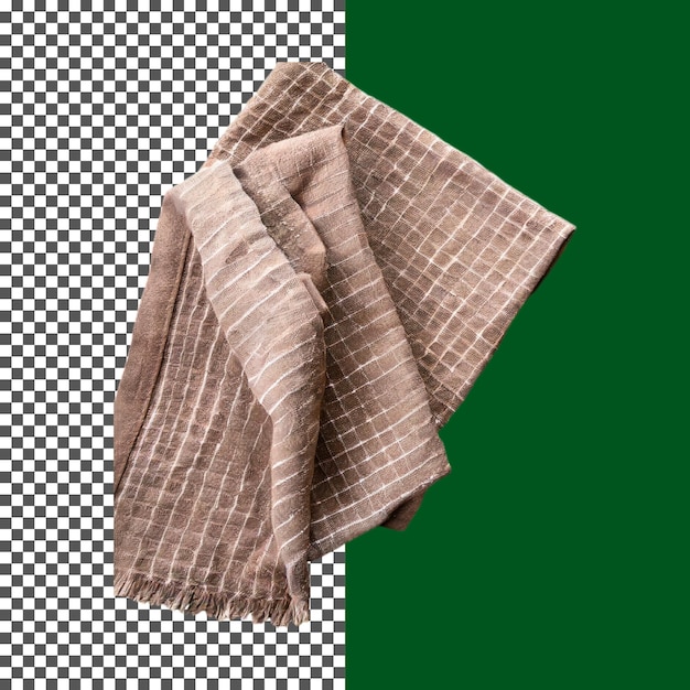 classic brown linen napkin for table arrangements on transparent background png psd