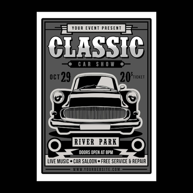 PSD classic car show flyer