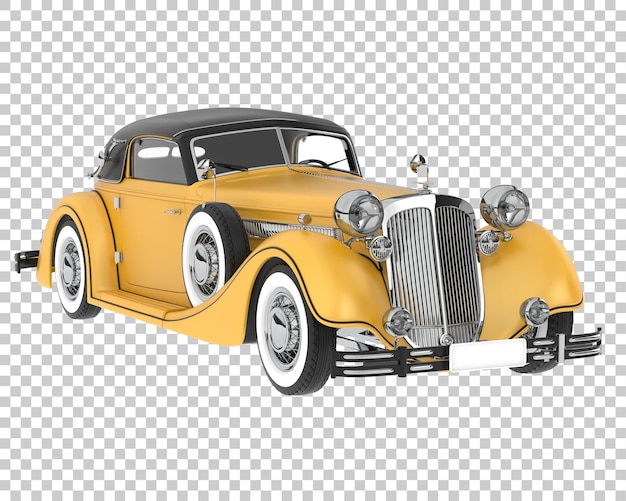 Auto d'epoca su sfondo trasparente 3d rendering illustrazione