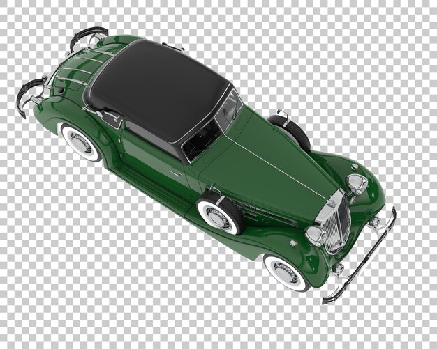 Classic car on transparent background 3d rendering illustration