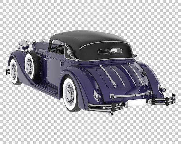 Auto d'epoca su sfondo trasparente 3d rendering illustrazione