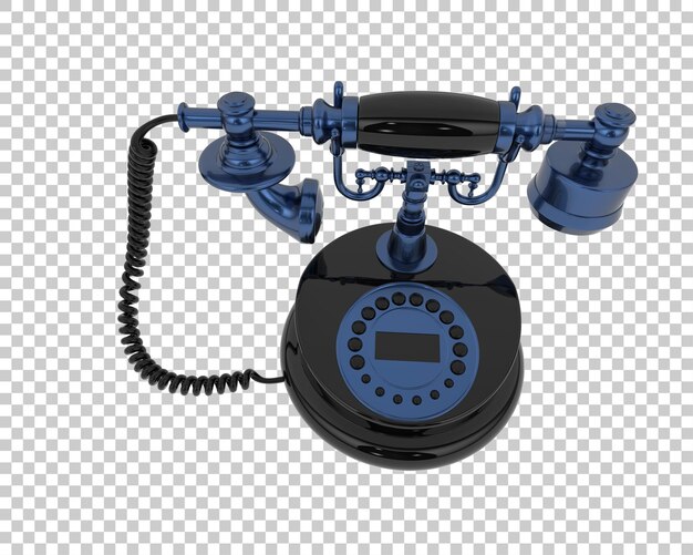 Classic cord phone isolated on transparent background 3d rendering illustration