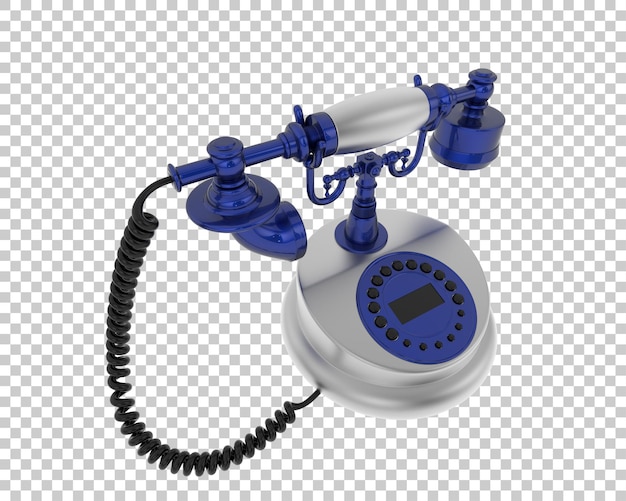 Classic cord phone isolated on transparent background 3d rendering illustration