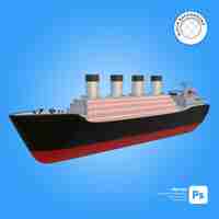 PSD classic cruise ship front look 3d 개체