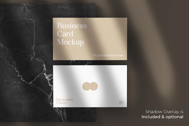 Classico elegante biglietto da visita mockup con ombra