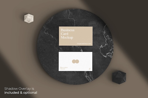 PSD classic elegant business card mockup with shadow