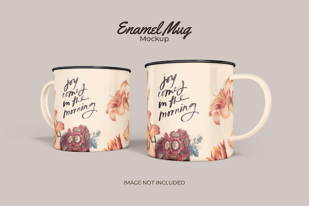 PSD classic enamel mug mockup