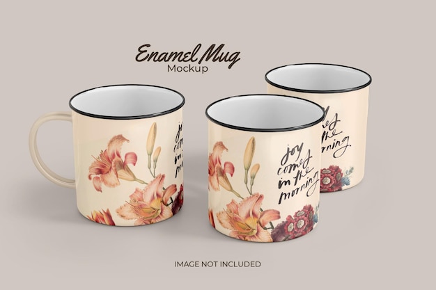 Classic enamel mug mockup