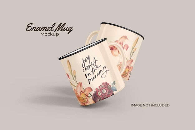 Classic enamel mug mockup