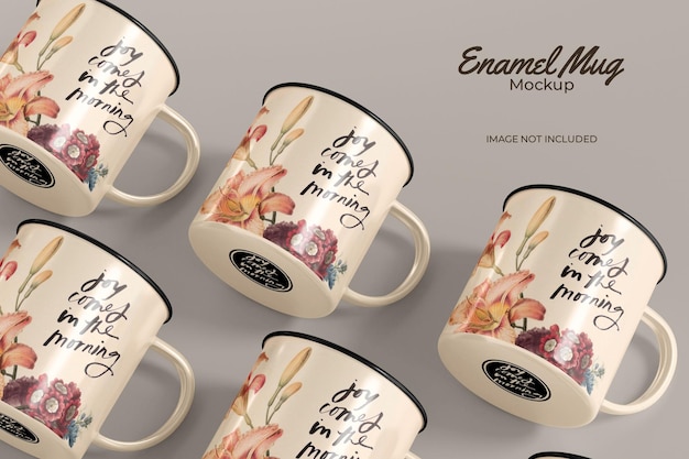 Classic enamel mug mockup