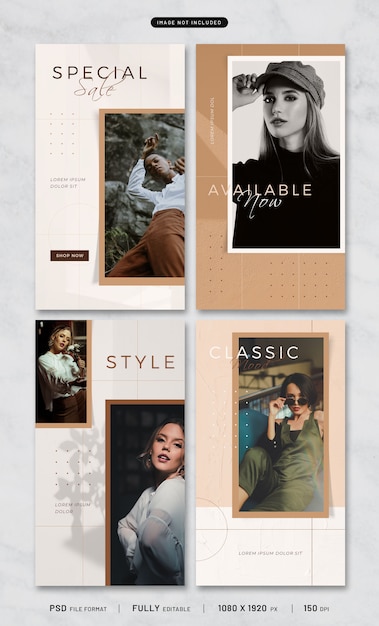 Classic fashion story template collection