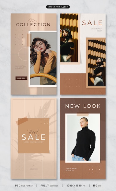 PSD classic fashion story template collection