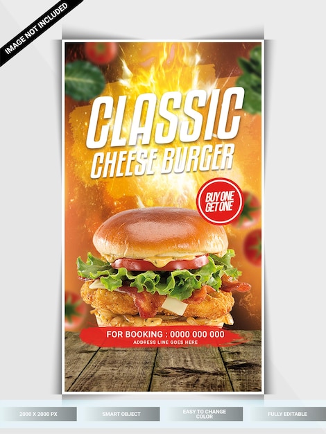 Classic food instagram web banner template