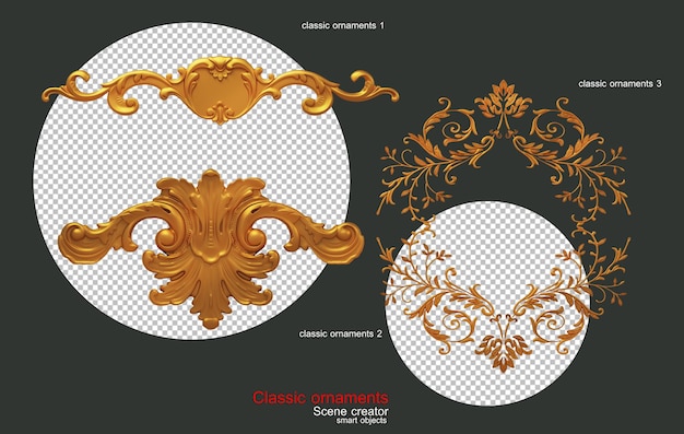 Classic gold ornamental motifs