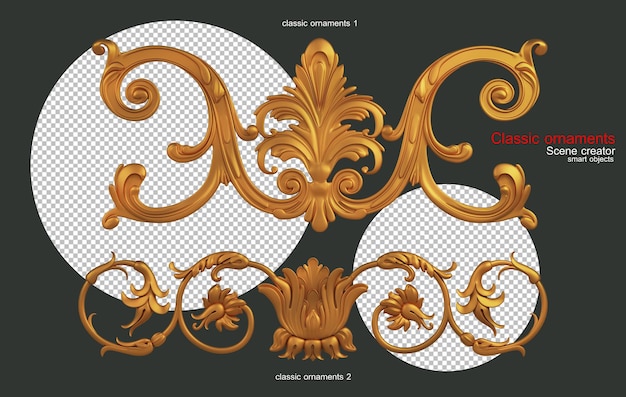 PSD classic gold ornamental motifs