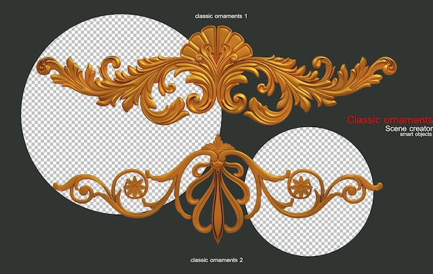 Classic gold ornamental motifs