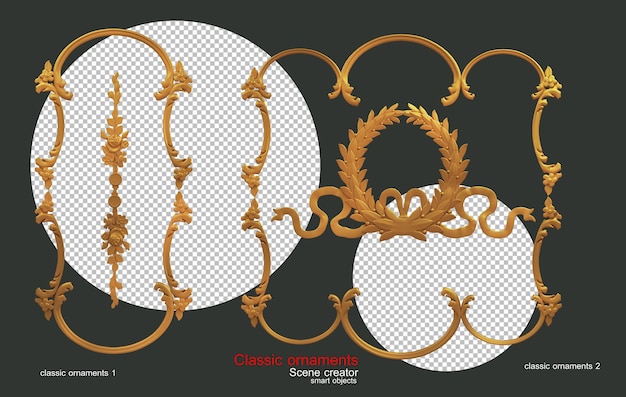 PSD classic gold ornamental motifs