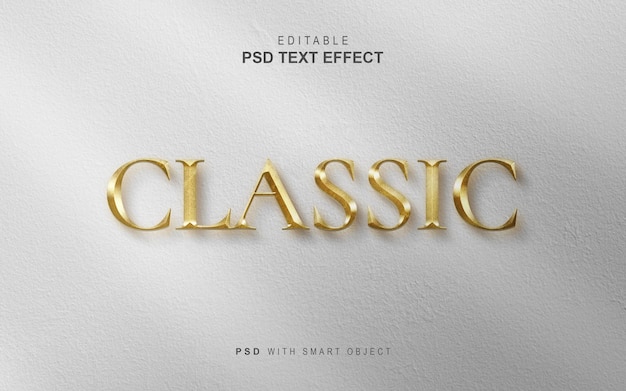 PSD classic gold text effect design