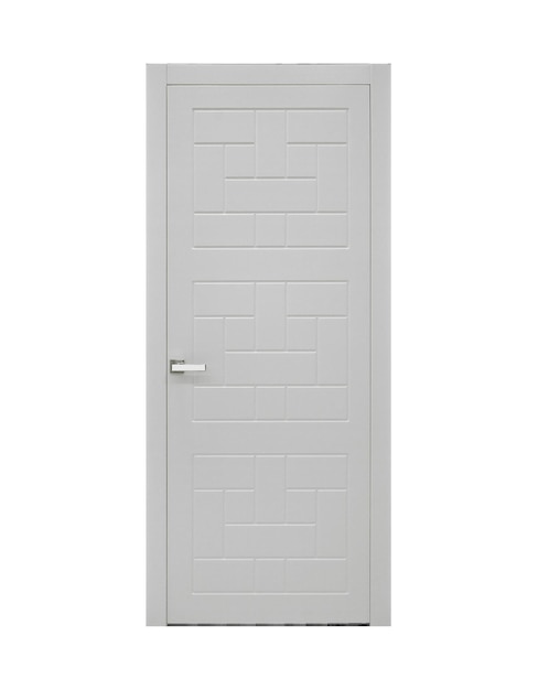 Classic gray door with square design front view ral 7047