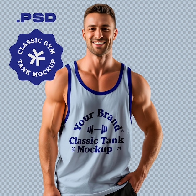 PSD classic gym tank mockup