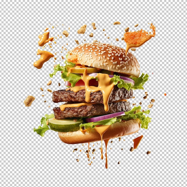 Classic hamburger stock photo isolated in white background