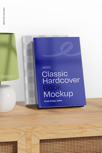classic hardcover books mockup